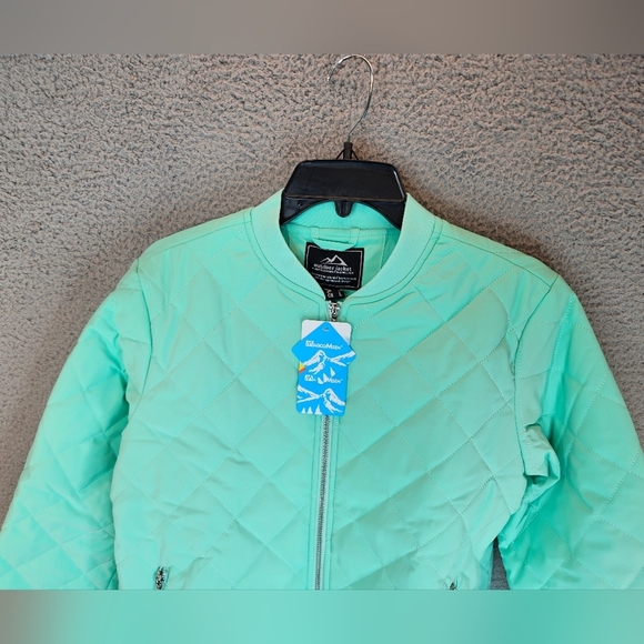 Magcomsen Jacket Womens Sz M Green Mint Quilted Bomber Windbreaker Lightweight - Picture 3 of 14